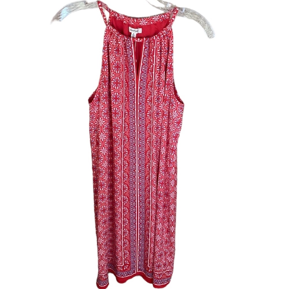 NWT Max studio floral sleeveless front keyhole A-line dress size small